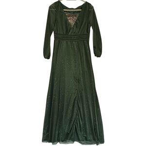 Ever Pretty Modified Sparkling Forest Green Long Sleeve Renaissance Dress  Small